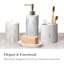 Ensemble d'accessoires de salle de bain, ensemble de meuble-lavabo de comptoir en marbre 4 pièces avec distributeur de savon, porte-brosse à dents, gobelet, porte-savon