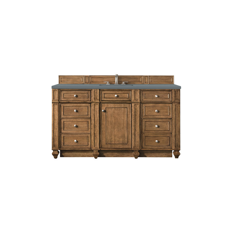 Bristol 60'' W Single Bathroom Vanity Base, Saddle Brown