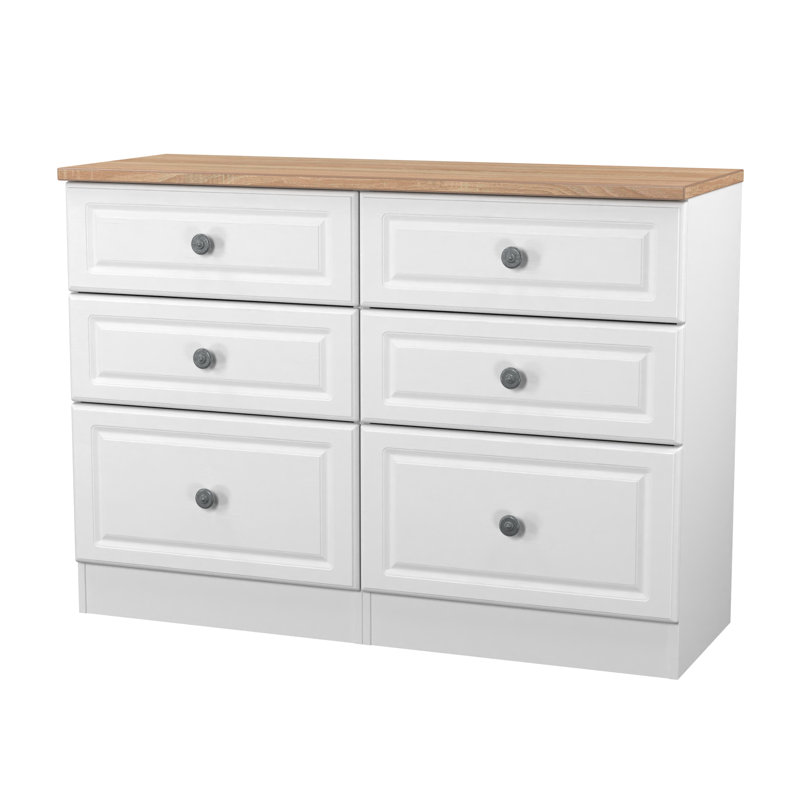 110 cm W Chest of 6 Drawers, White