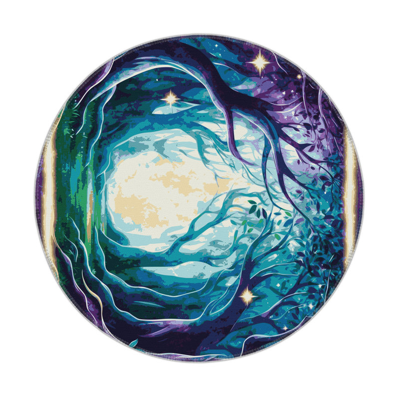 Cosmic Sprouts Indoor And Outdoor Area Rug, Round 5'
