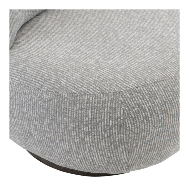 Caicos Swivel Patio Chair with Cushions, Lt Grey Chenille Woven Stripe 6023-010
