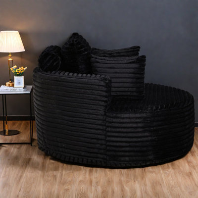 Modern Corduroy Sofas, Fluffy Sleeper Chair for Home and Lounge