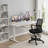 Glass Standing Desk with Writable Surface and Built-In Storage Drawers, Adjustable Height-615160082-614875030