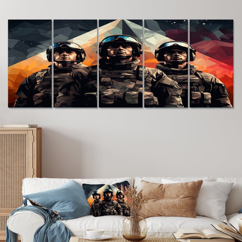 "Militaires de précision militaire 5 pièces" 5 pièces, H 32 po x l 80 po