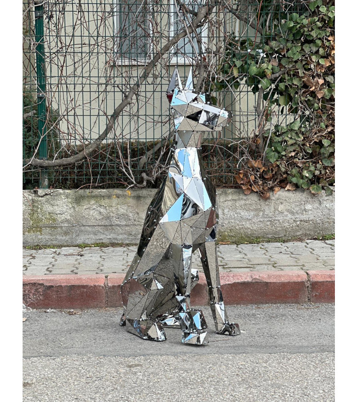 Statue de Doberman assis - Or rose - XXL, XXL, Rose Gold