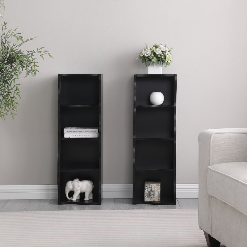 8Layer Adjustable Shelf Ultrathin Bookshelf With A Wavy Border Design, Which Is More Aesthetically Pleasing, Is Suitable For High And Narrow, Display And Multifunctional Bookshelves In Home Offices