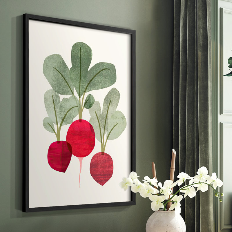 «Organic Veg I», reproduction encadrée - bois massif, H 10 po x l 8 po, Cadre simple noir
