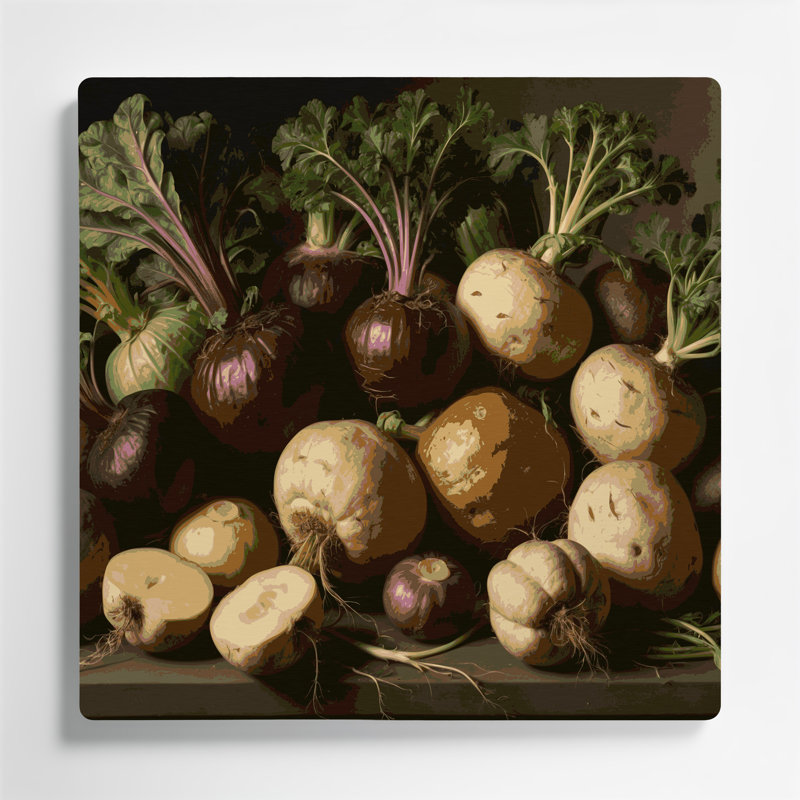 Légumes, art mural brun en métal Rutabaga, H 16 po x l 16 po