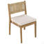 Outdoor 6 Seater Acacia Wood Dining Set With Cushins,Finish And Cream