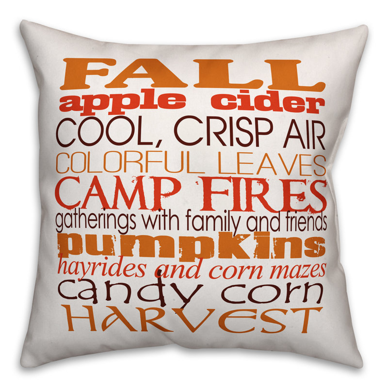 Favorite Fall Things Throw Pillow, Outdoor