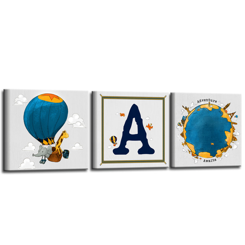 Ensemble de monogramme 3 pièces "adventure await" Fecteau, S