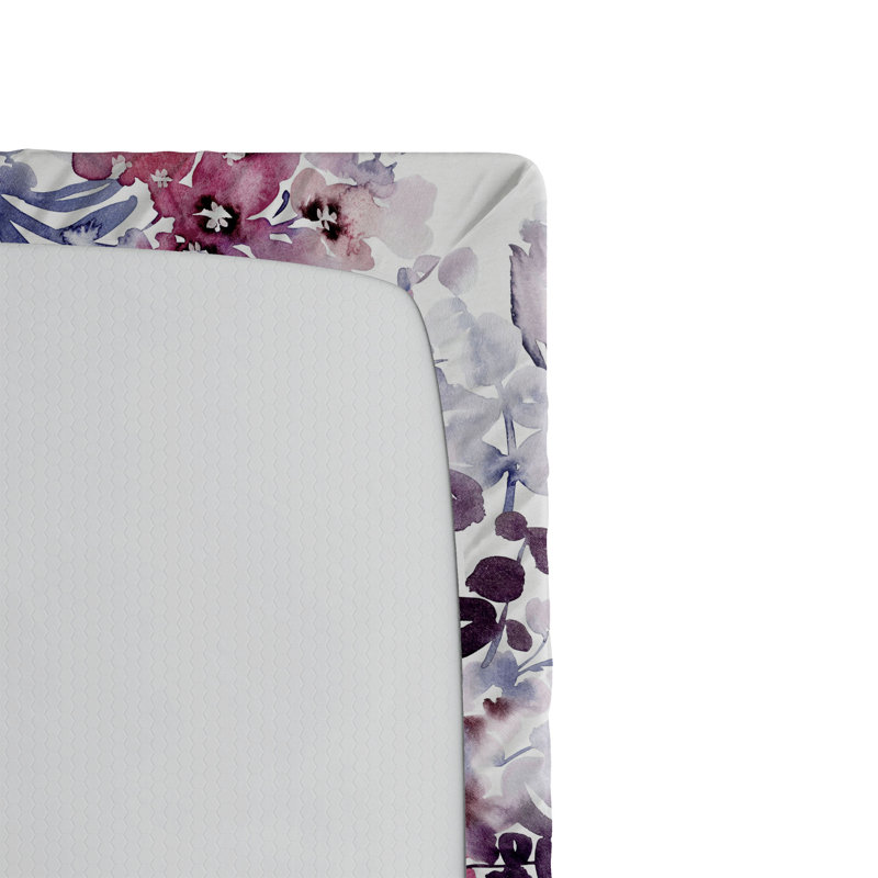 Drap-housse rustique Ambesonne, Mauve, taupe, bleu, violet / floral, Drap-housse grand