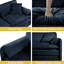 Chenille bleue 3 places, profondeur d'assise surdimensionnée. Doux et pour un bureau d'appartement. Assemblage polyvalent, mobilier de bureau modulaire Cloud 3. Siège très confortable, tissu respirant. Contemporain-121361844