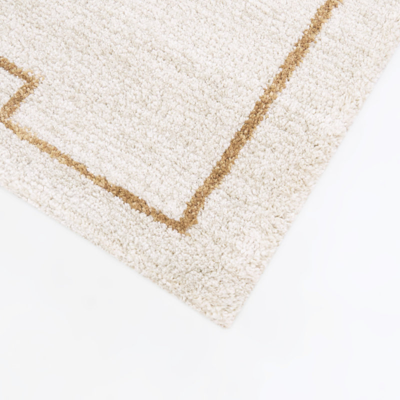 Kuske Cream/Rust Transitional Border Area Rug, Rectangle 5'3" x 7'