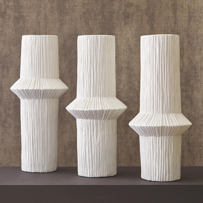 Ascending Ring Vase-Matte White-Mid