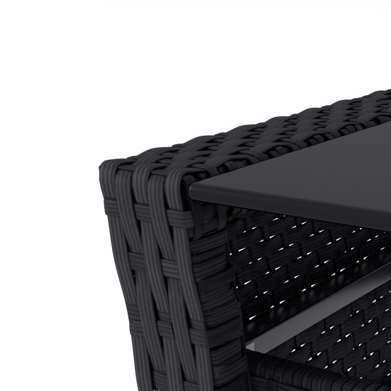 Socwell 4 - Person Patio Conversation Set, Black Resin