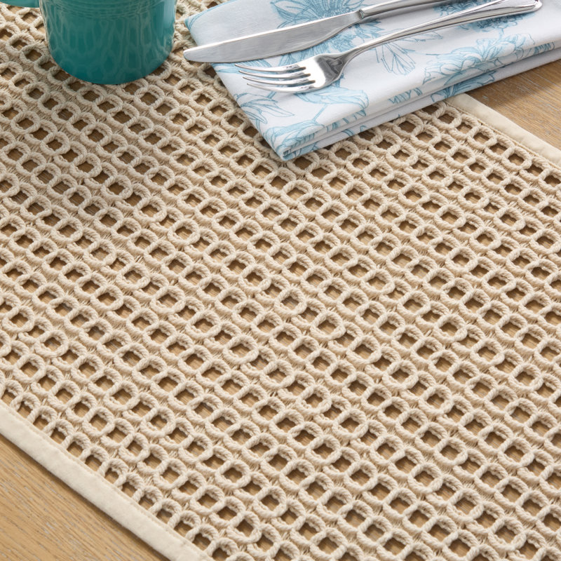 FIESTA Kai Macrame Table Runner, Natural, 14"x72"
