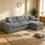 Canapé modulaire en forme de L 107 po avec repose-pieds mobile et coussins pour le salon-129380470