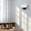 Applique murale moderne avec découpe rectangulaire et abat-jour en lin blanc, luminaire à intensité variable à deux lumières pour un éclairage ambiant doux
