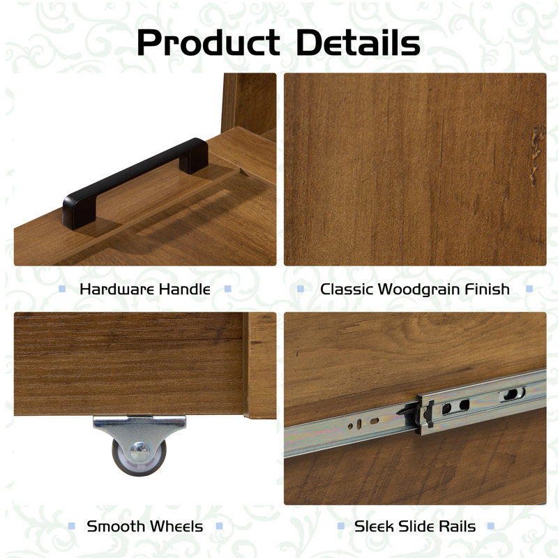 Wilkinson Farmhouse Twin Murphy Bed With Large Storage Drawer & Charging Station, Barnwood, Barnwood