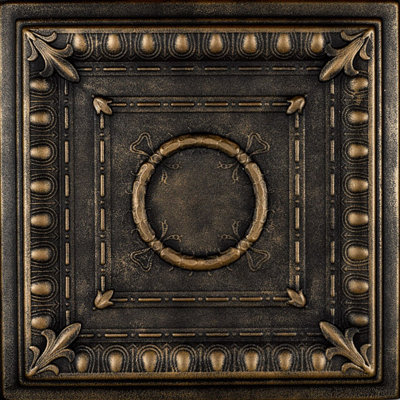 Romanesque Wreath 1.6 ft. x 1.6 ft. Polystyrene Glue-up Ceiling Tile