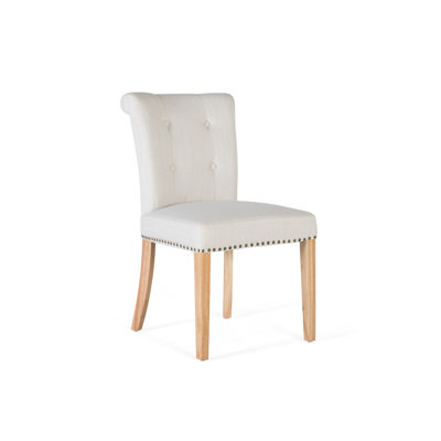 Giannopoulos 46cm H Tufted Fabric Upholstered Side Chair in Beige