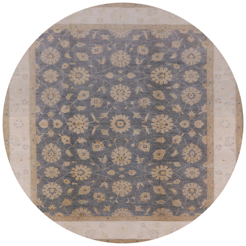 Tapis oriental bleu / beige Niglaes, Rond 6 pi