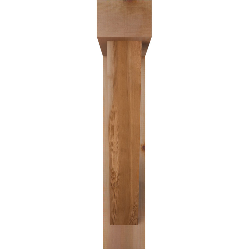 Traditional Block Bracket w/ Offset Brace, 32 x 28, 6"W Western Red Cedar (Rough Sawn)
