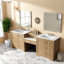 Meuble-lavabo moderne à double évier avec bois et pierre d'ingénierie