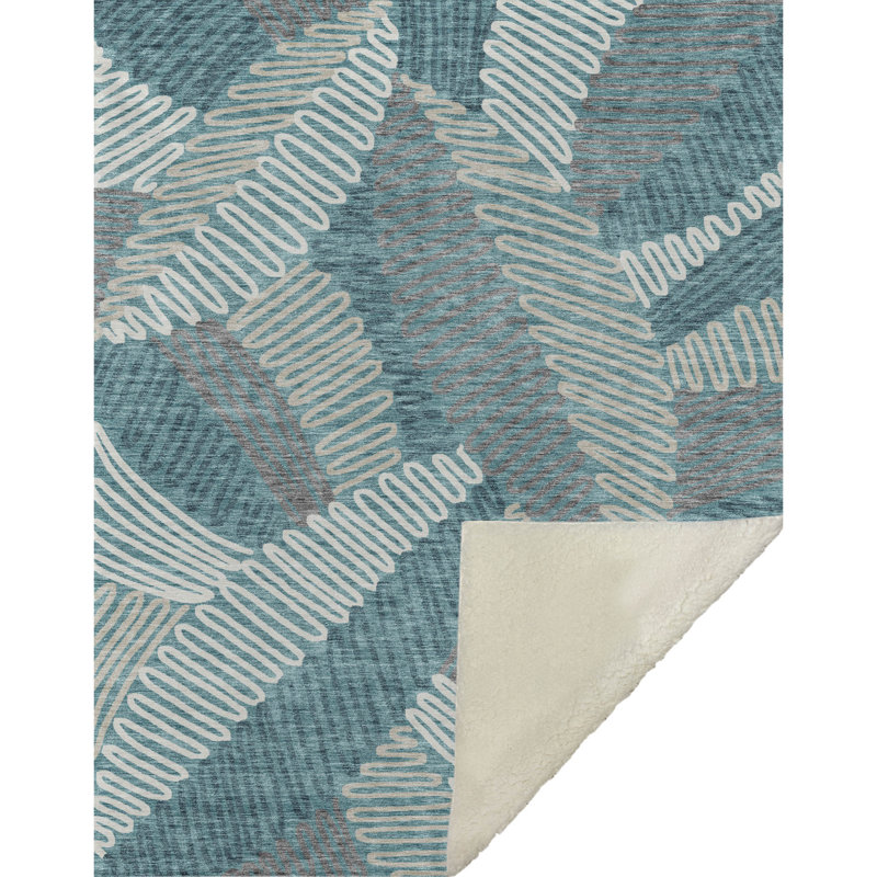 Jeté floral Sherpa ASB904 Addison, Sarcelle