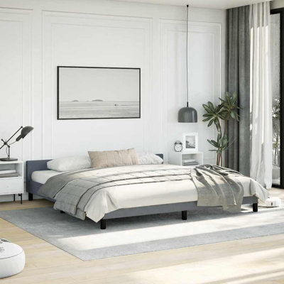 Maecie vidaXL Velvet Platform Bed Frame, No Box Spring Needed/No Mattress 