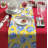 Nilda Handmade Floral Table Runner Yellow and Blue Polyester Dining Runner for Elegant Christmas Table Decor-2019714708