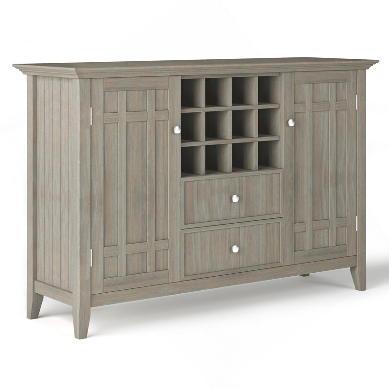 Bedford - Buffet et support à vin - Gris vieilli, Gris clair