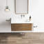 Elliana 36 po L x 19 po P 1 tiroir Meuble-lavabo mural avec évier simple et Comptoir en Surface solide blanc mat