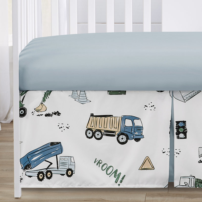 Ensemble de literie pour lit de bébé 4 pièces Construction Truck