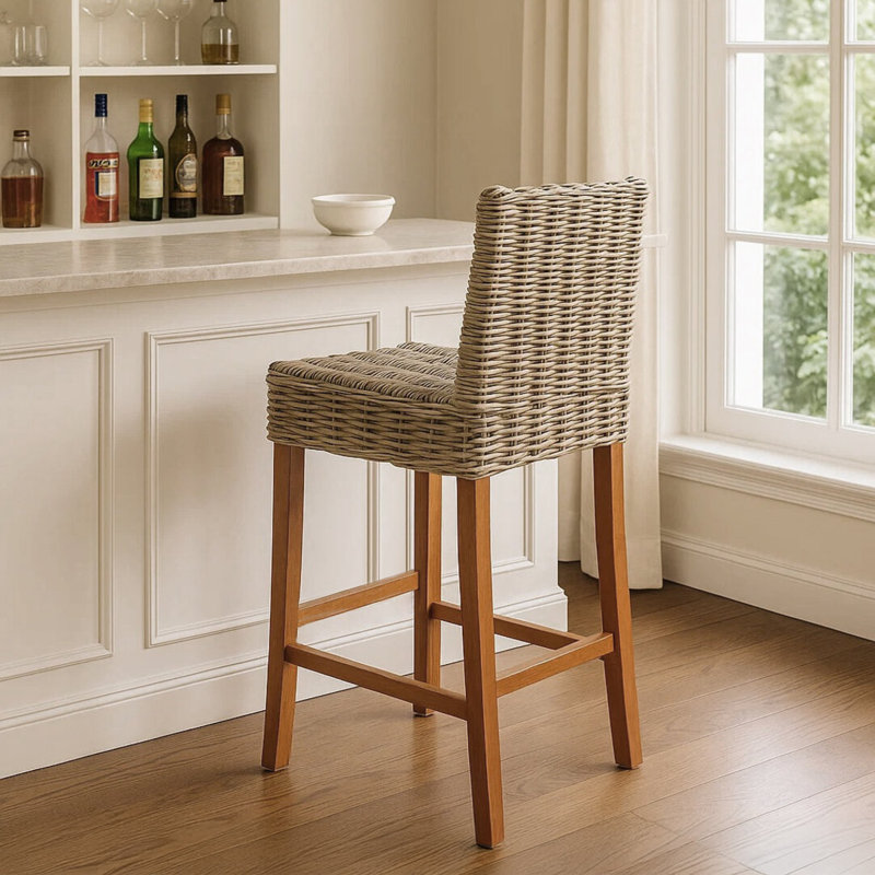 Counter Stool with Solid Wood Frame