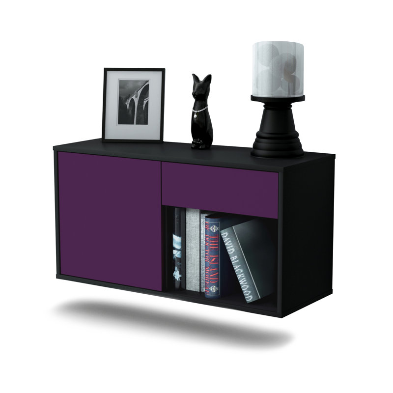 Sackett Unfinished Floating TV Stand, Purple