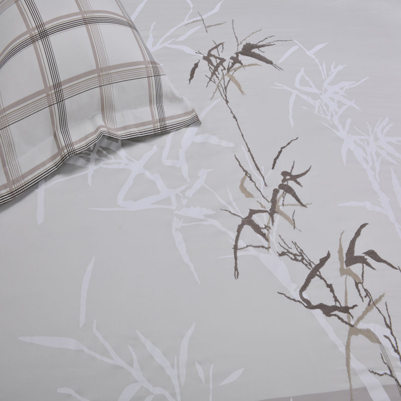 Modern & Contemporary Sateen Floral Duvet Cover, Full/Queen Duvet Cover + 2 Standard Shams