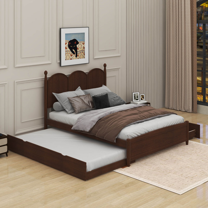 Grand lit plateforme avec lit gigogne