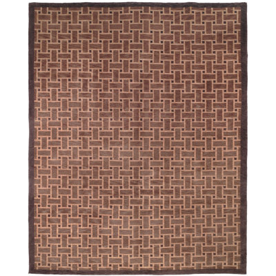 Hand-knotted Tibetan wool rug