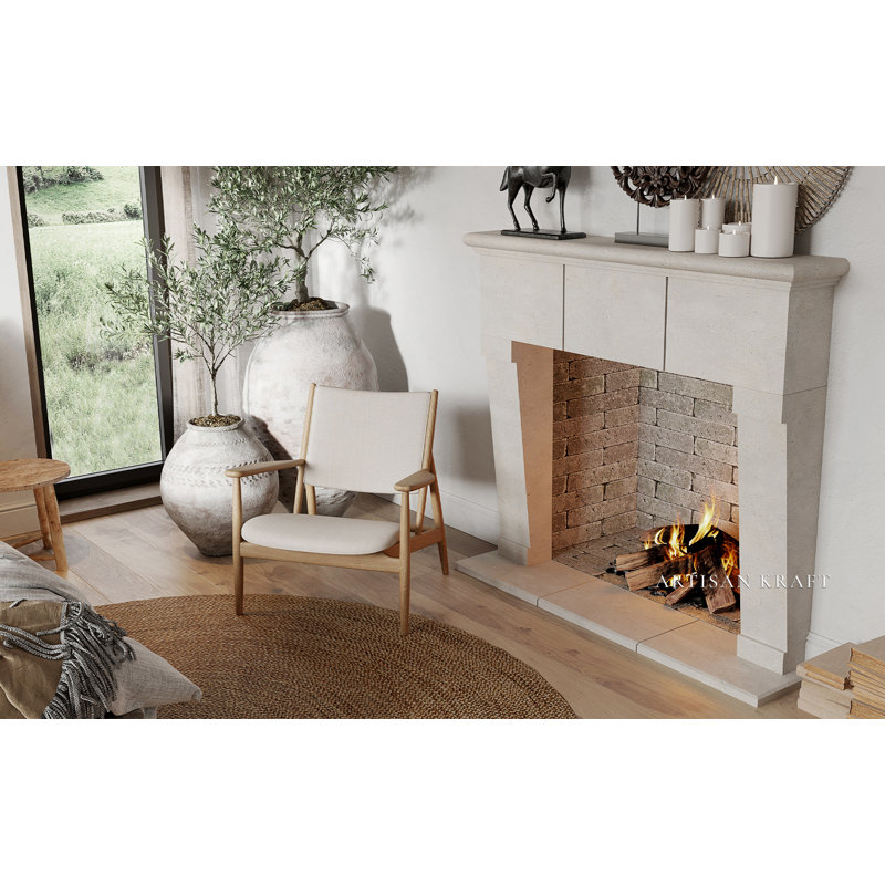 Cadre de cheminée en pierre Memphis, 66", Beige