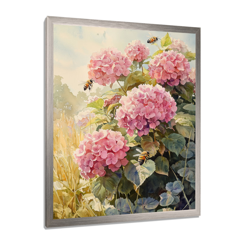 Allerton - salon d'art mural floral, Argent argent, H 20 po x l 12 po, Reproduction encadrée d'une seule photo