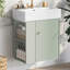 Meuble-lavabo flottant moderne de 21,6 po avec lavabo en céramique - parfait pour les petites salles de bain, rangement à gauche-1504781348