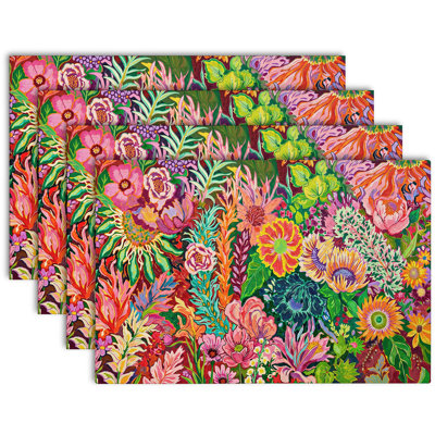 4-Piece Polyester Rectangle Dining Table Placemat