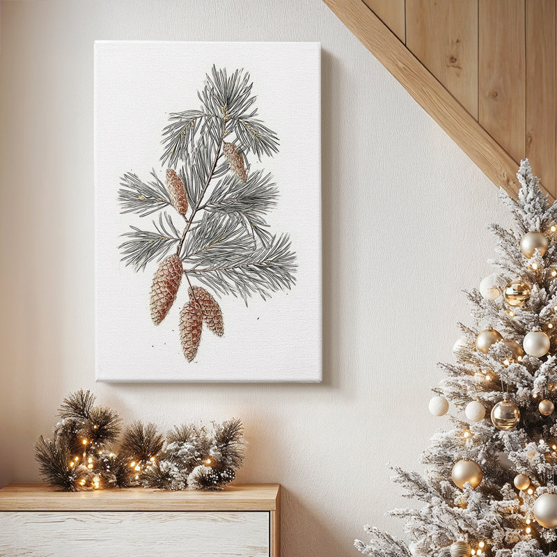 «Silver Whisper of Carols» - Toile tendue avec châssis de qualité supérieure