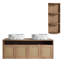Meuble-lavabo de 48 pouces avec deux lavabos en céramique et tablettes de rangement