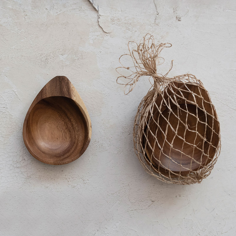Round Acacia Wood Trays