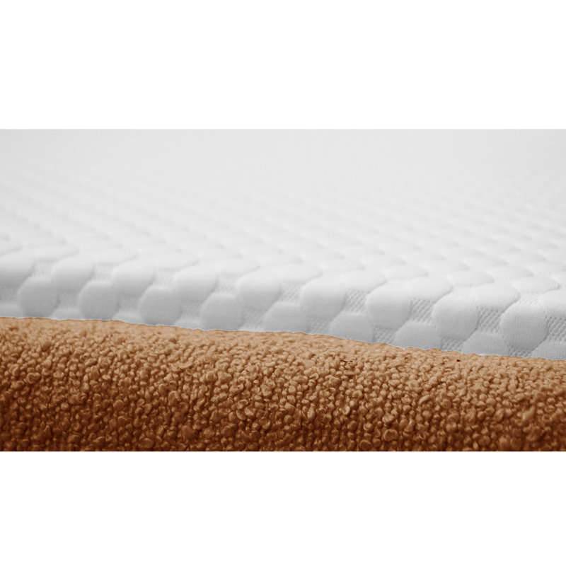 Upholstered Ottoman Bed, European Single (90 x 200cm), Brown Caramel
