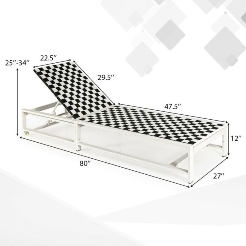 Chaise longue de patio inclinable