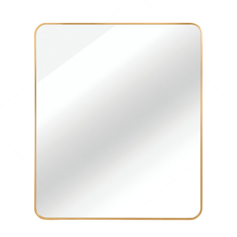 Large 30X36 Inch Rectangular Bathroom Wall Mirror With Shatterproof Film And Anti-Rust Frame, Gold, 36" x 30"
